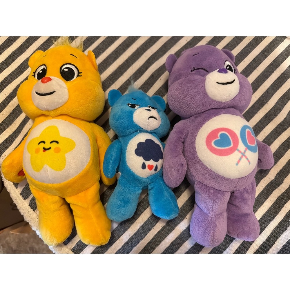Care Bears Unlock the Magic Plush Set Grumpy Share Laugh-a-Lot Bear Basic Fun